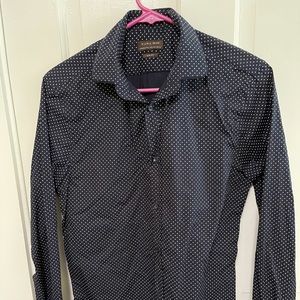 NEW Dark Blue Dot Shirt in Slim Fit and size Small